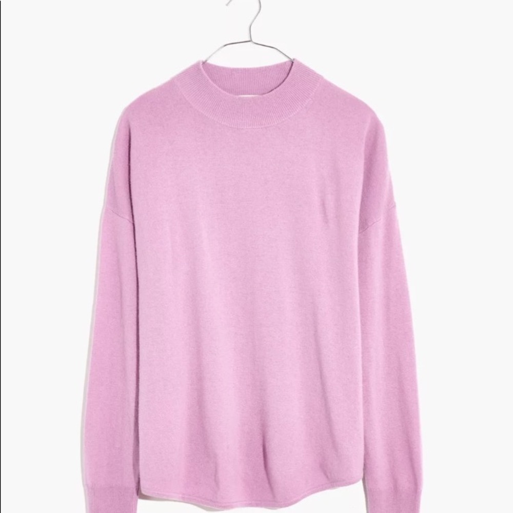 Madewell Ashbury Mockneck Sweater: Vibrant Lilac XL